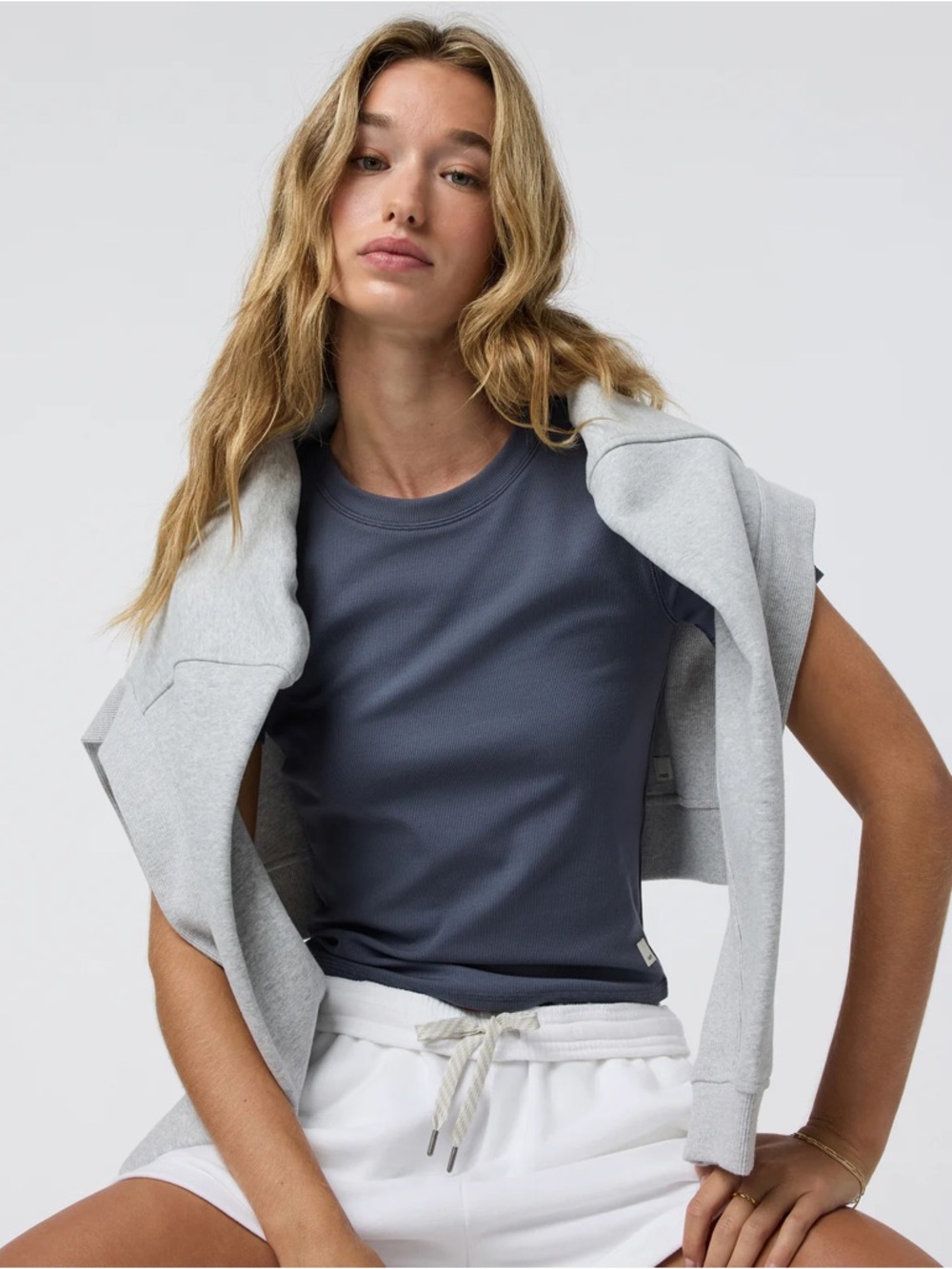 New Vuori Pose Fitted Tee in Azure Size Small